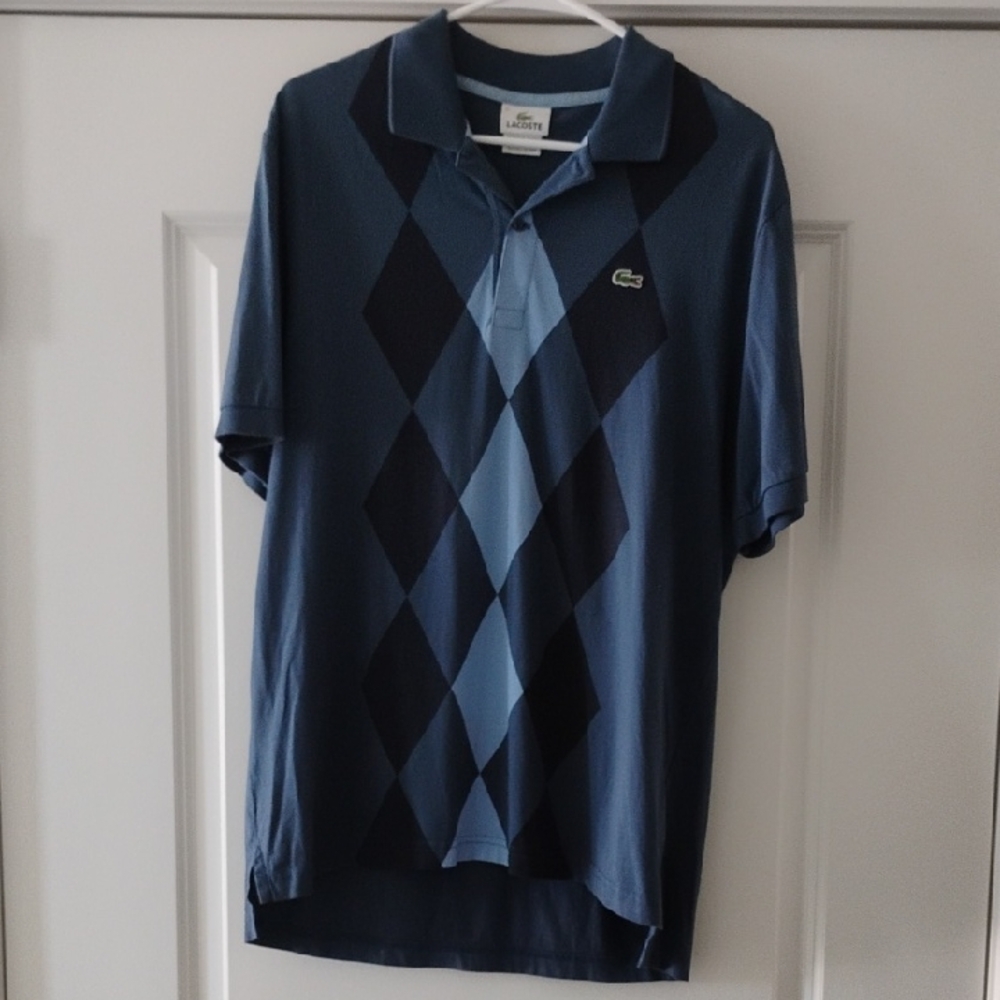 Lacoste Men's Blue Argyle Polo Shirt